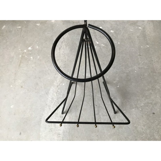 Image 1 of Portariviste vintage in metallo laccato nero e ottone, Francia 1950