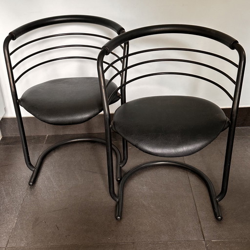 2x chaises en métal VIntage