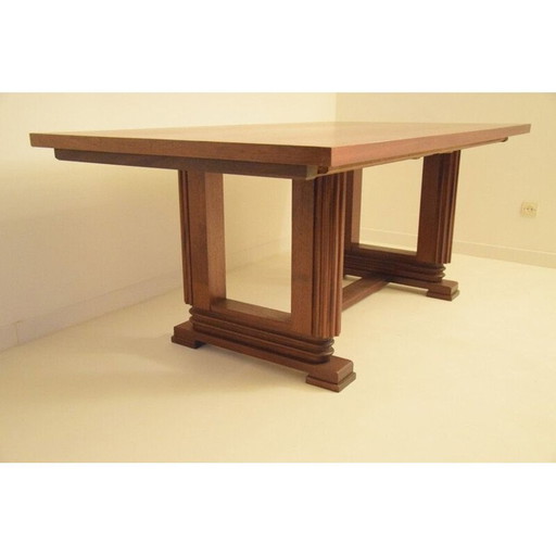 Vintage Art Deco mahogany table by Maxime Old Moderniste, 1930