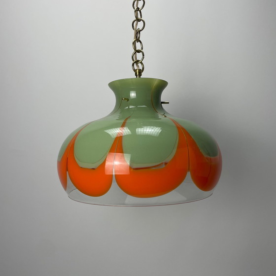 Image 1 of Rara lampada a sospensione in vetro di Kaiser Leuchten 1970