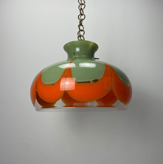 Image 1 of Rara lampada a sospensione in vetro di Kaiser Leuchten 1970