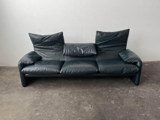 Image 1 of Cassina Maralunga designer leather sofa