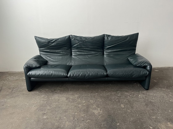 Image 1 of Cassina Maralunga designer leather sofa