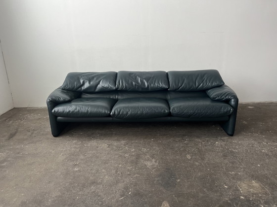 Image 1 of Cassina Maralunga designer leather sofa