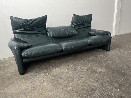 Image 1 of Cassina Maralunga designer leather sofa