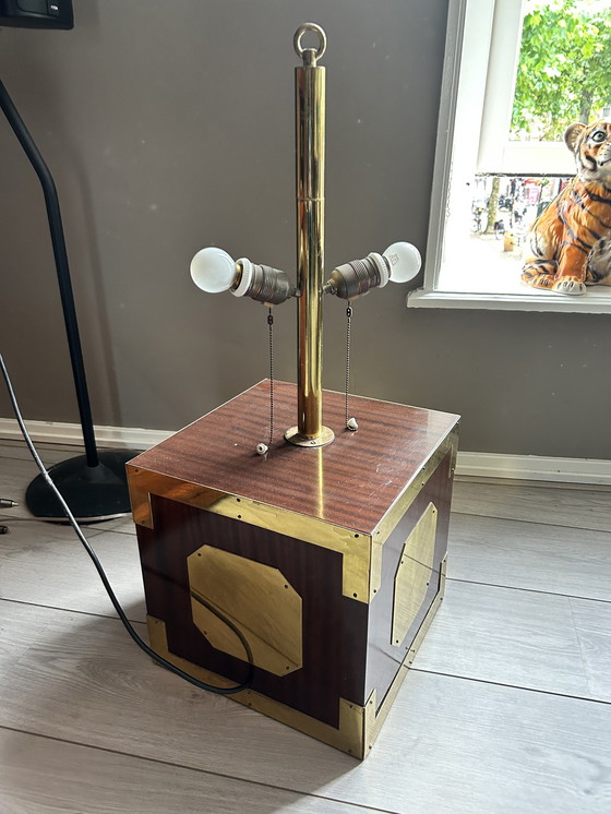 Image 1 of Hollywood Regency cube lamp