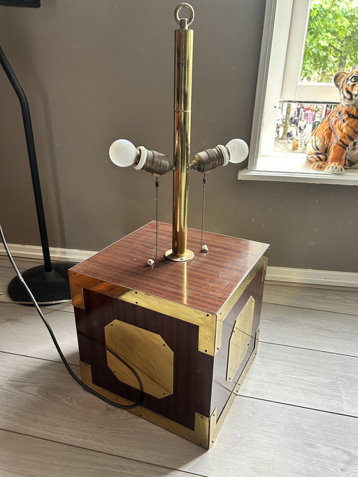 Hollywood Regency cube lamp