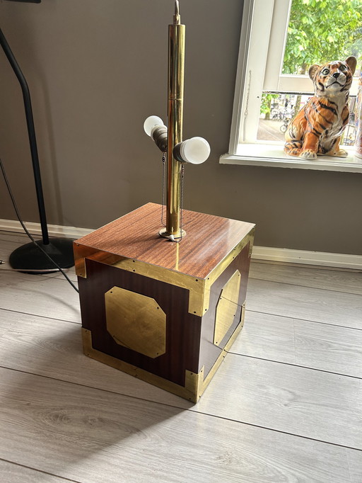 Hollywood Regency cube lamp