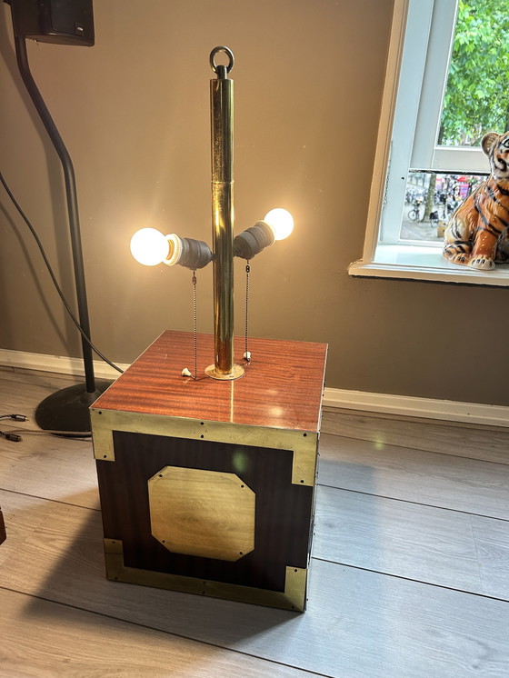 Image 1 of Hollywood Regency cube lamp