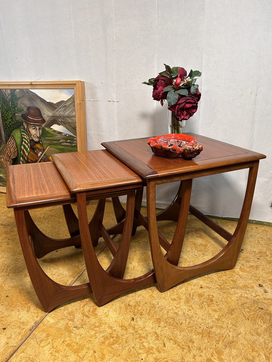 Image 1 of Mid-Century Retro Vintage Teak Nest Of Tables By Gplan 1960
