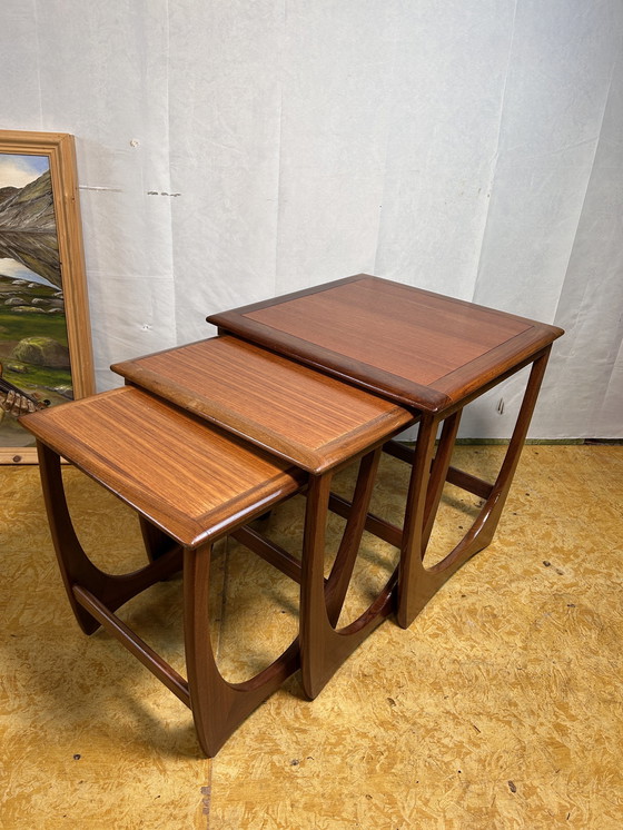 Image 1 of Mid-Century Retro Vintage Teak Nest Of Tables By Gplan 1960