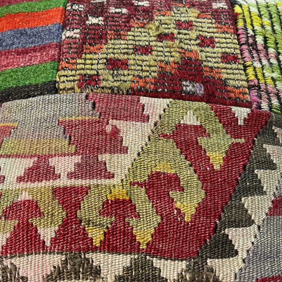 Image 1 of Housse de coussin vintage en patchwork Kilim turc 45 x 45 cm