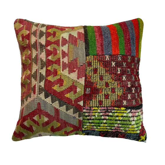 Image 1 of Housse de coussin vintage en patchwork Kilim turc 45 x 45 cm