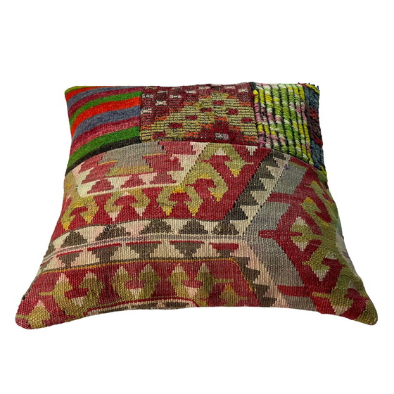 Image 1 of Fodera per cuscino patchwork Kilim turco vintage 45 x 45 cm
