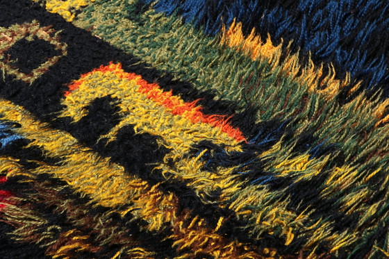 Image 1 of Tapis multicolore abstrait à poils longs, Allemagne, 1970