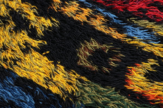 Image 1 of Tapis multicolore abstrait à poils longs, Allemagne, 1970