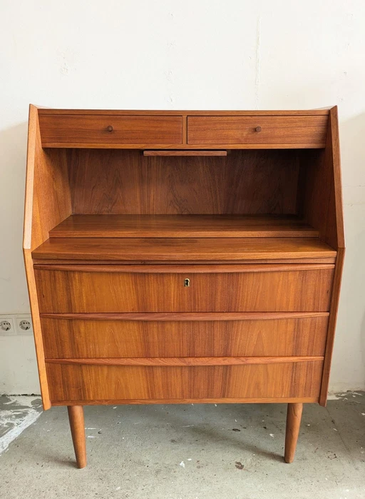 Midcentury Scandinavian Chest of Drawers, Secretaire