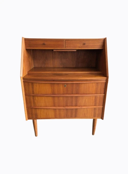 Midcentury Scandinavian Chest of Drawers, Secretaire