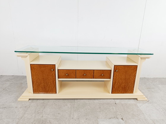 Image 1 of Credenza vintage in lacca e radica, anni '80