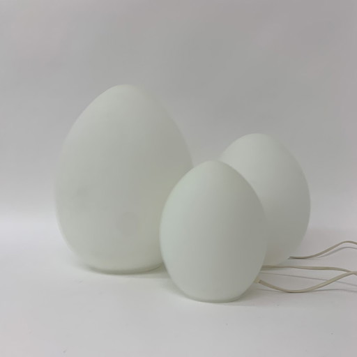 3 lampade da tavolo in vetro vintage Domec Luminance - anni &#39;70