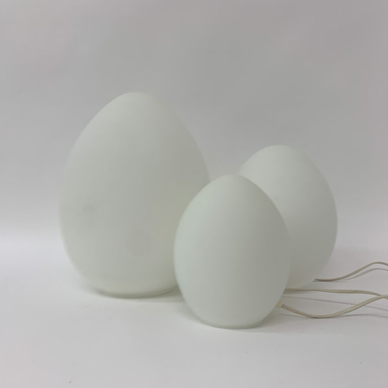 Image 1 of 3 lampade da tavolo in vetro vintage Domec Luminance - anni &#39;70