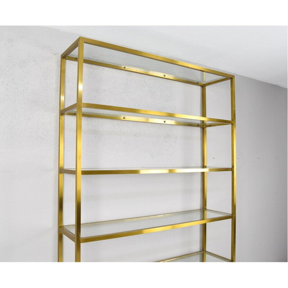 Image 1 of Vintage brass and crystal shelf by Pierre Vandel, France 1970
