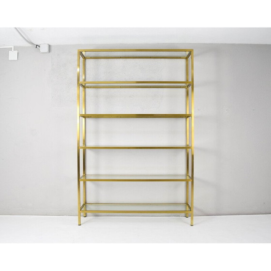Image 1 of Vintage brass and crystal shelf by Pierre Vandel, France 1970