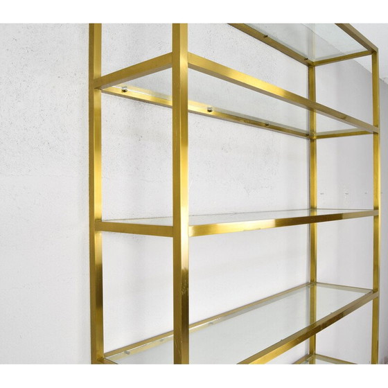 Image 1 of Vintage brass and crystal shelf by Pierre Vandel, France 1970