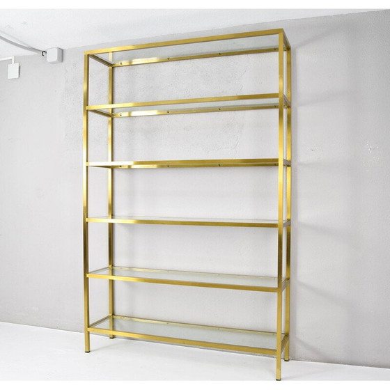 Image 1 of Vintage brass and crystal shelf by Pierre Vandel, France 1970