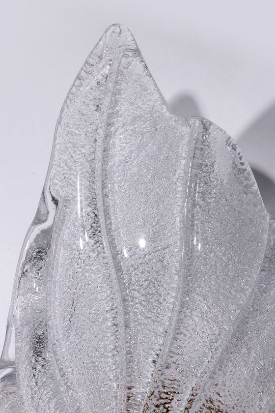 Image 1 of Vintage Murano glass wall lamp leaf shape set of 2 - Italy 1970s