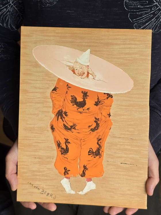 Image 1 of Lithograph, Jan Van Beers, Circus Clown From 1886