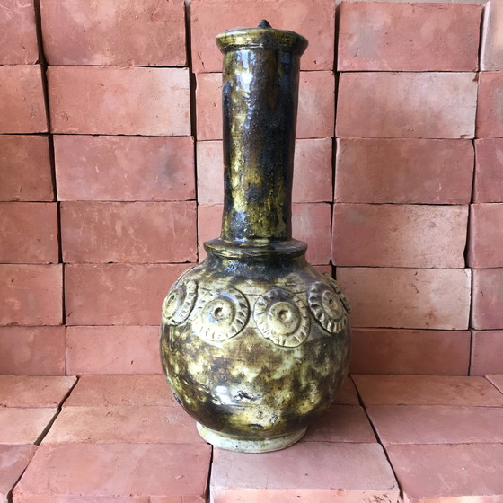 Image 1 of Tamegroute Glazed Earthenware Pottery Vase