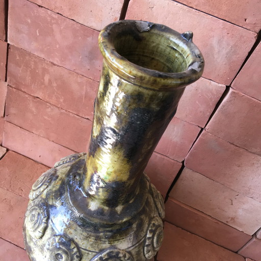 Tamegroute Glazed Earthenware Pottery Vase