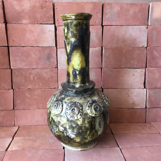 Tamegroute Glazed Earthenware Pottery Vase