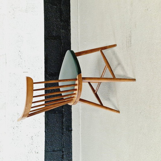 Image 1 of Set di 6 sedie vintage in legno e vinile, 1960