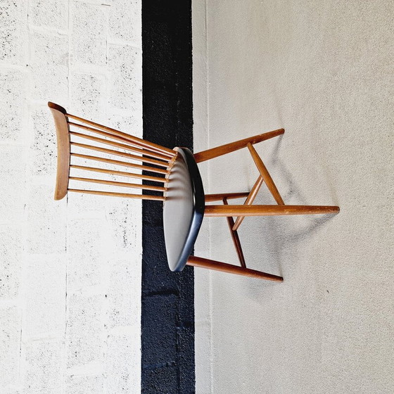 Image 1 of Set di 6 sedie vintage in legno e vinile, 1960