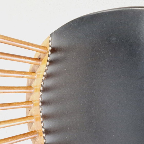 Image 1 of Set di 6 sedie vintage in legno e vinile, 1960