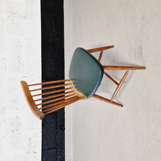 Image 1 of Set di 6 sedie vintage in legno e vinile, 1960