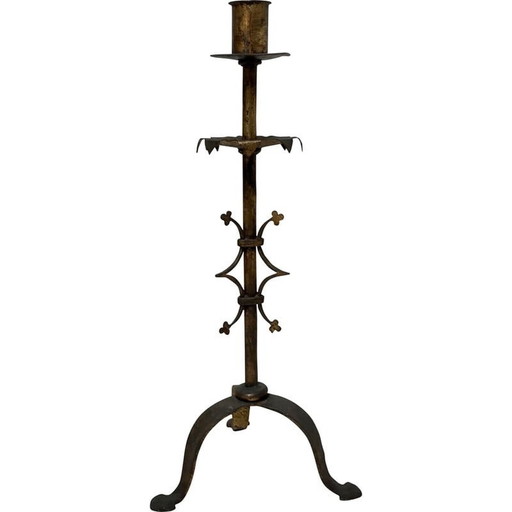 Vintage gilt metal candlestick, 1950