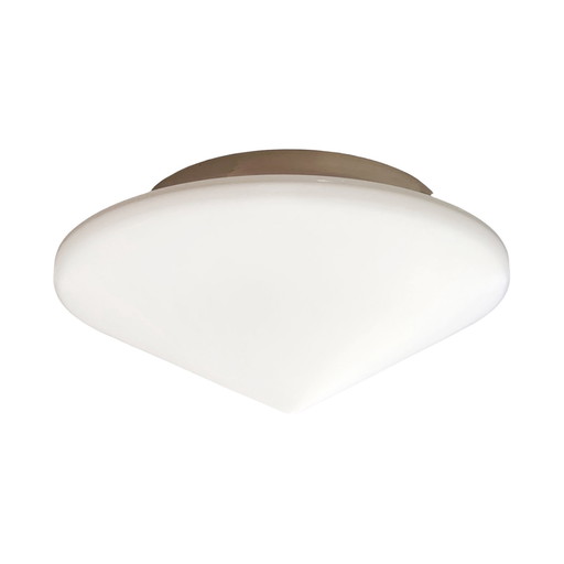 Round White Glass Ceiling Lamp, Penko Pieńsk, Poland 1970S