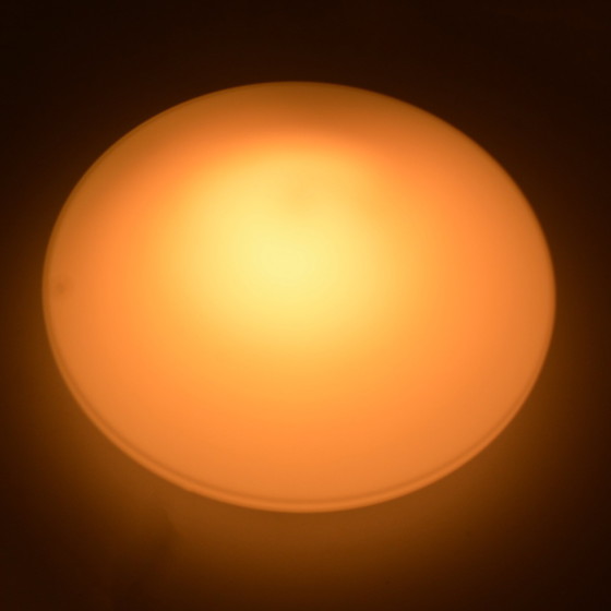 Image 1 of Lampada da soffitto rotonda in vetro bianco, Penko Pieńsk, Polonia anni '70