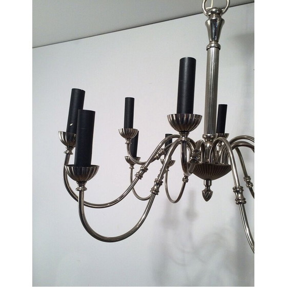 Image 1 of Lampadario francese vintage placcato argento, 1940