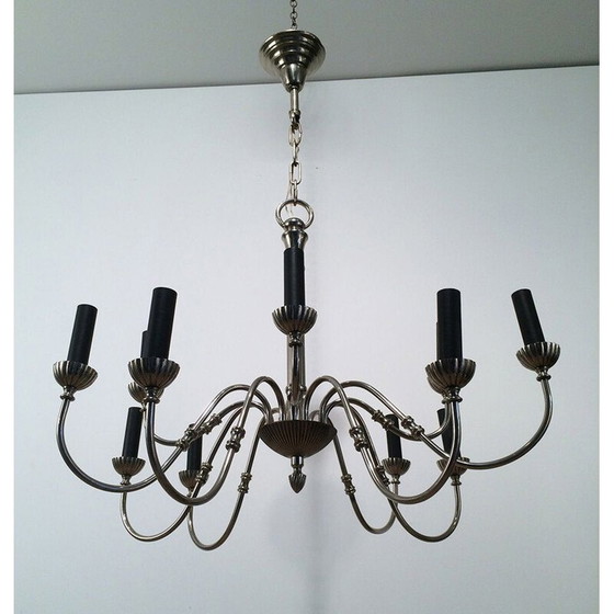 Image 1 of Lampadario francese vintage placcato argento, 1940