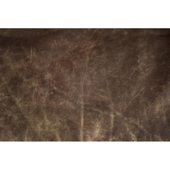 Image 1 of Vintage sofa in beech and brown leather, Denmark 1970