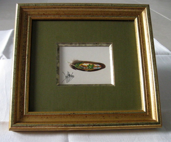 Image 1 of Miniature Painting On Bird Feather