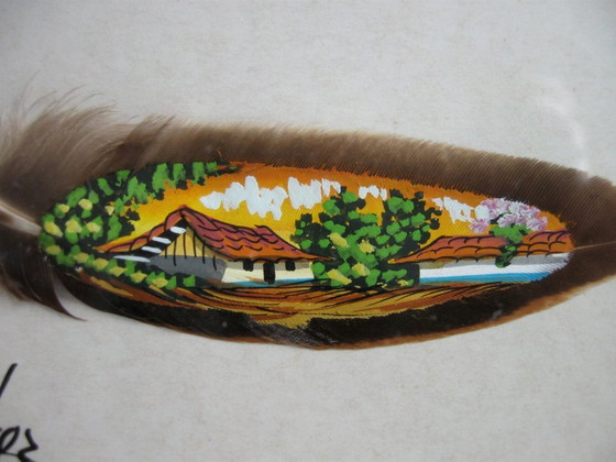 Image 1 of Miniature Painting On Bird Feather