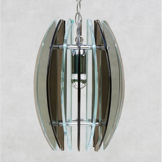 Image 1 of Vintage hanging lamp made of veca glass, Italy 1970