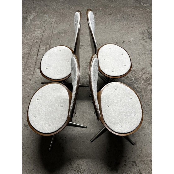 Image 1 of Set of 4 vintage chairs in bentwood and rosewood veneer by Elmar Flötotto, Germany 1960