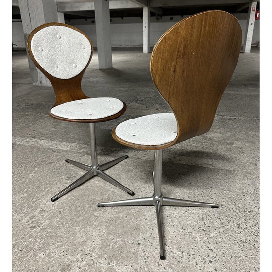 Image 1 of Set of 4 vintage chairs in bentwood and rosewood veneer by Elmar Flötotto, Germany 1960