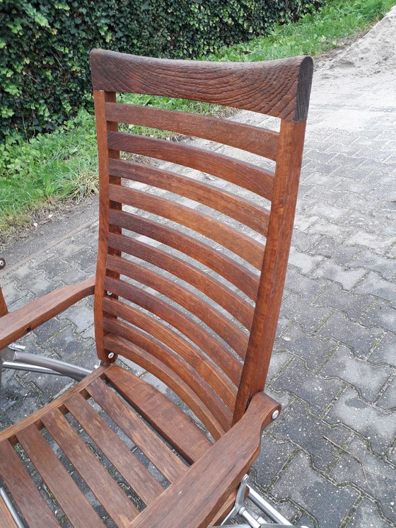 Image 1 of 4x Garden Impressions Teak/stainless steel folding chairs